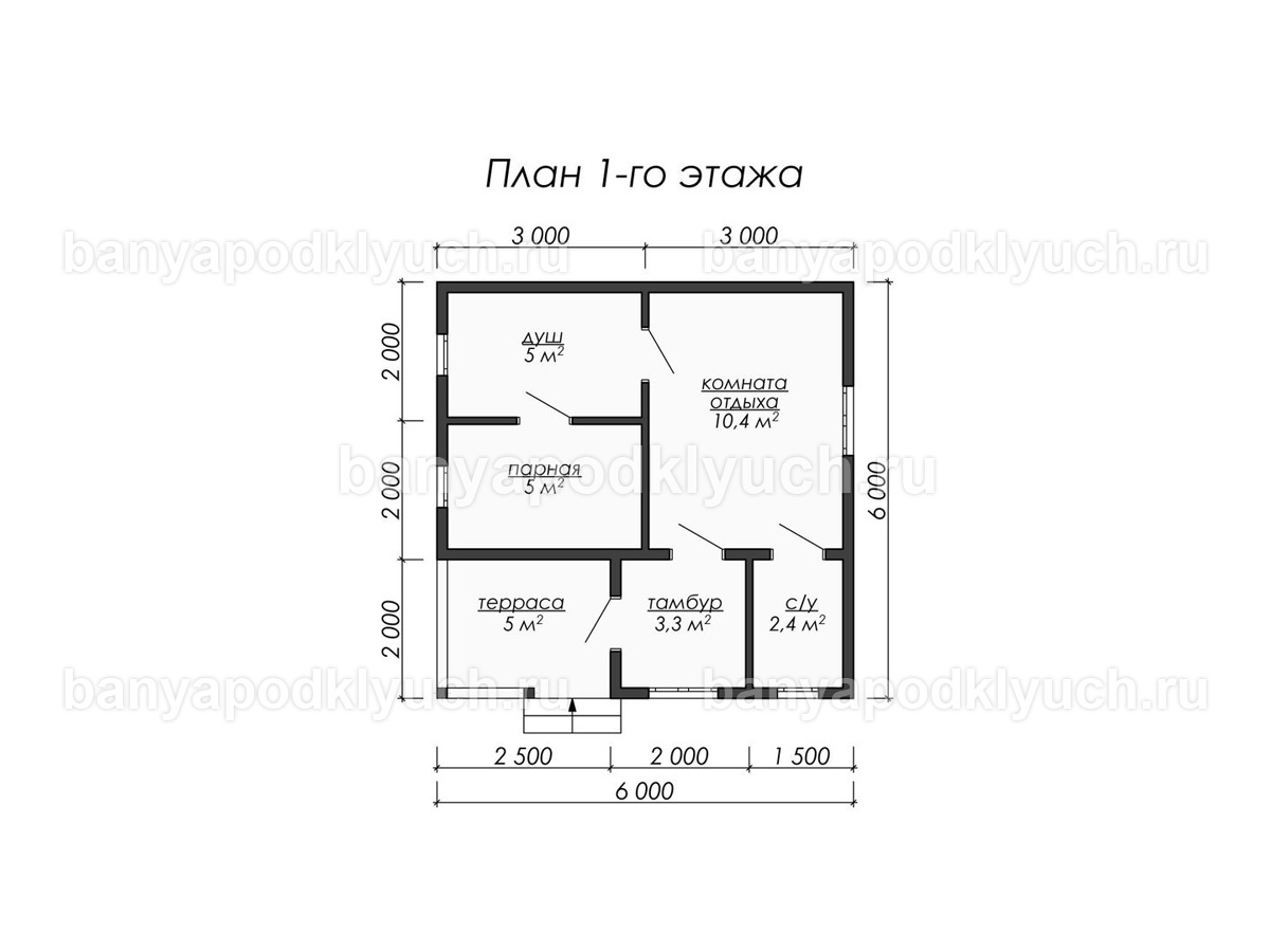 Баня из бруса 6x6 м Баня из бруса 6x6 м