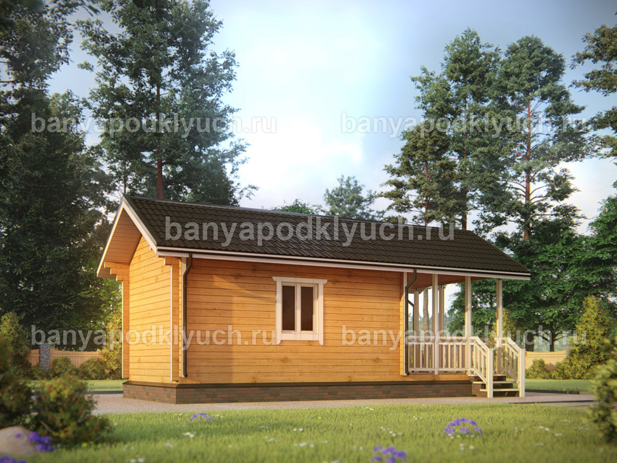 Баня из бруса 5,7x3,7 м Баня из бруса 5,7x3,7 м