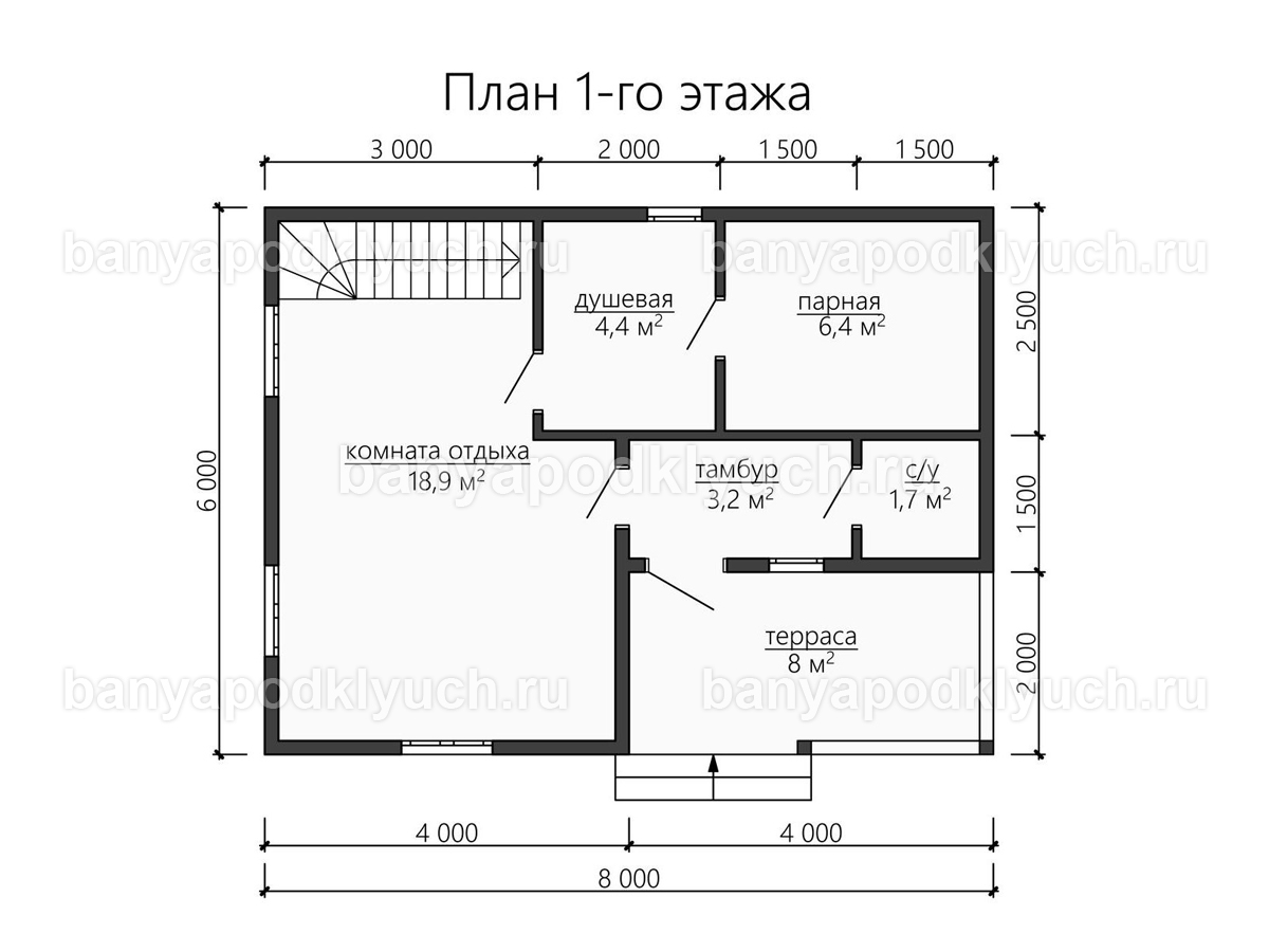 Каркасная баня 8x6 м Каркасная баня 8x6 м